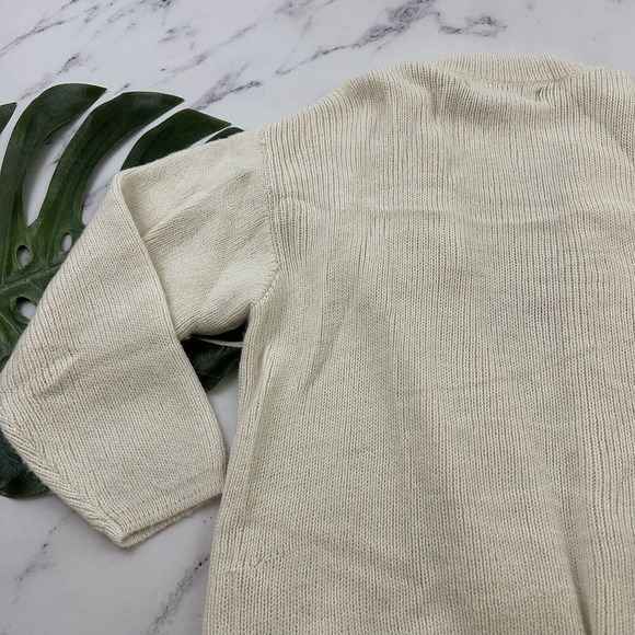 Inka Line Womens Cardigan Sweater Size S Cream Alpaca Wool Knit Open Front - Picture 11 of 12